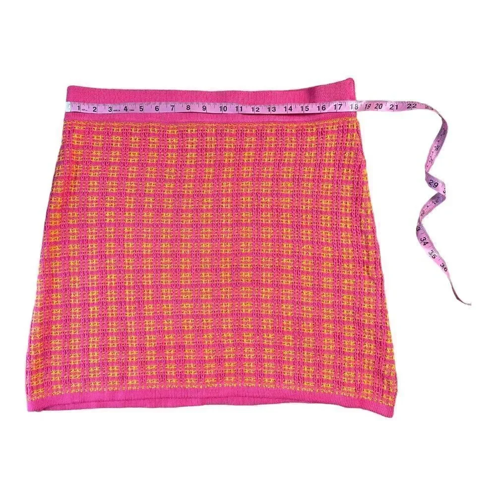 Free Assembly Hot Pink Tweed Mini Sweater Skirt Women’s Size XL NWOT Y2K 90s